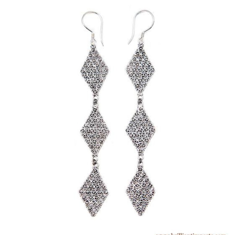 { BRAND NEW/FROM BRAND } Long Drop Hand-created Sterling Silver Earrings